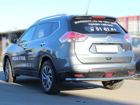 Nissan X-trail  2015-наст.вр.-Защита заднего бампера d-53 с подгибами